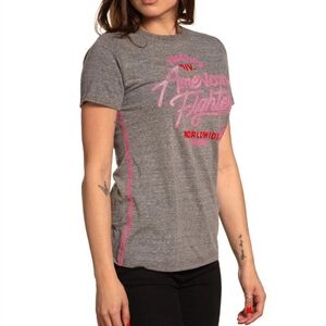 American Fighter Gray and Pink Women's Top